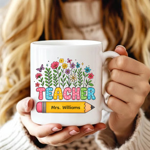 Café Taza personalizada para maestros de flores silvest