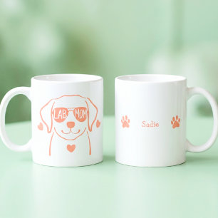 Café Taza personalizada para mamá de Labrador en salmón