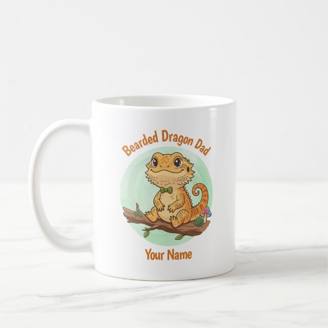 Café Taza Personalizada para Papá de Dragón Barbudo (Izquierda)