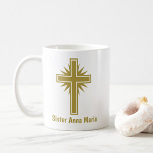 Café Taza Personalizada para Profesor de Religión Cruz