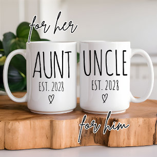 Café Taza personalizada para tía y tío, regalo de anunc