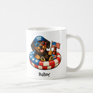 Café Taza personalizada patriótica del 4 de julio para 