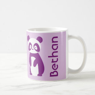 Café Taza personalizada púrpura de la panda (cualquier