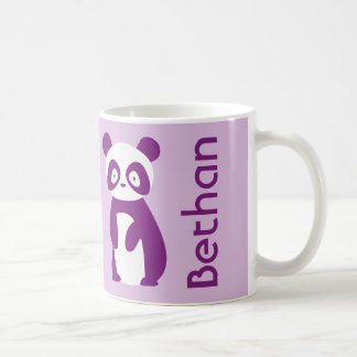 Café Taza personalizada púrpura de la panda (cualquier