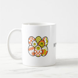 Café Taza Personalizada Retro Groovy de Huevo de Pascua