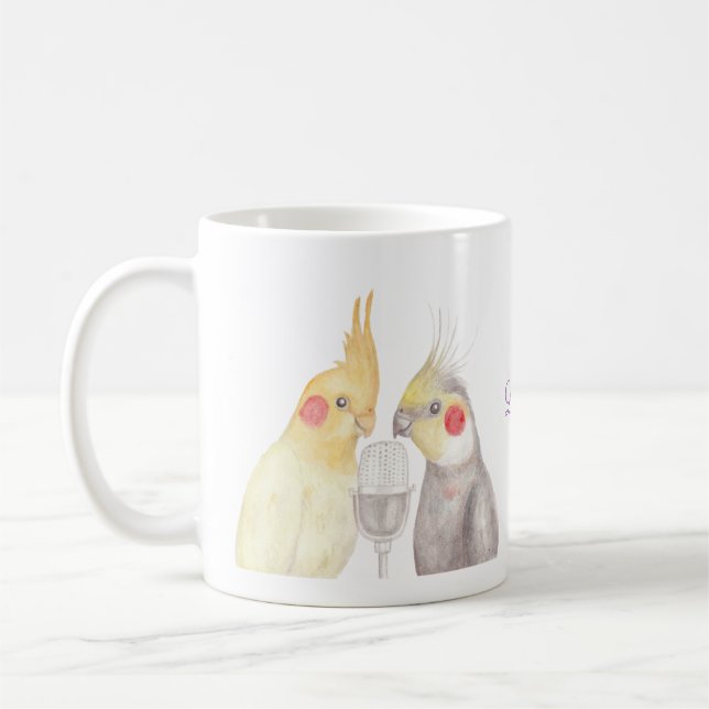 Café Taza personalizada taza de encargo del Cockatiel (Izquierda)