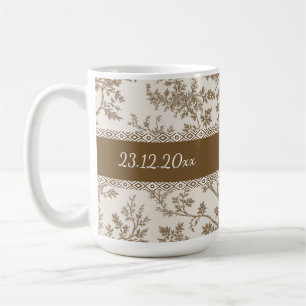 Café Taza Personalizada Toile De Jouy con Nombre y Fech