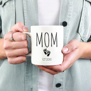 Café Taza Pies de Bebé Mamá Est. 20XX