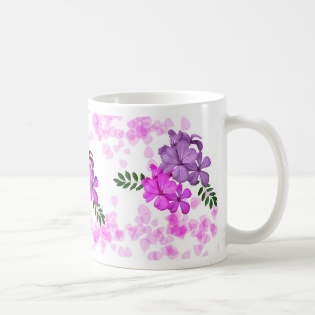 Café Taza pintada de las flores (Derecha)