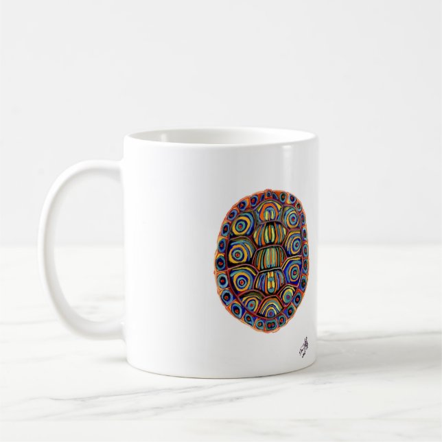 Café Taza pintada de Shell de la tortuga (Izquierda)