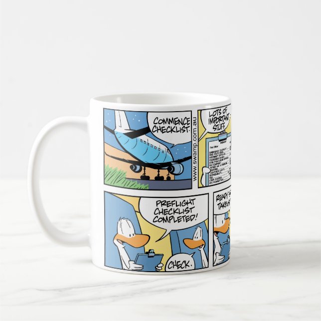 Café Taza plana divertida del dibujo animado de la (Izquierda)