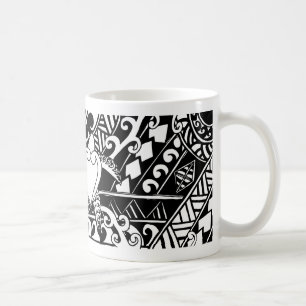 Café Taza polinesia de tortuga tribal