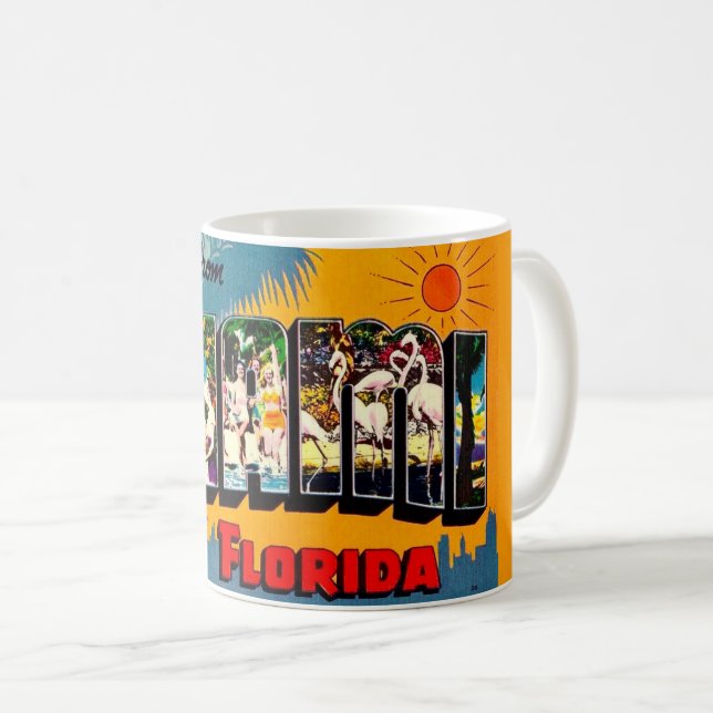 Café Taza postal colorida de Miami Florida (Anverso derecho)