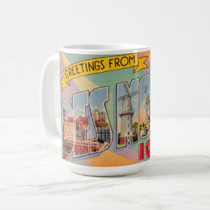 Café Taza postal de Des Moines Iowa Saludos