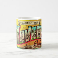 Taza postal vintage de La Habana Cuba