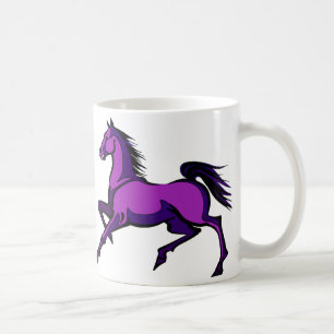 Café Taza Prancing púrpura de los caballos