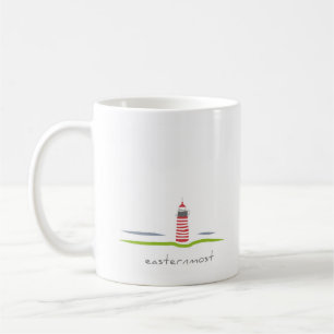 Café Taza principal del oeste del faro de Quoddy
