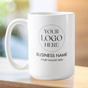 Café Taza promocional de código QR con logotipo empresa