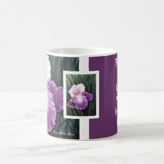 Café Taza púrpura de la amistad del iris