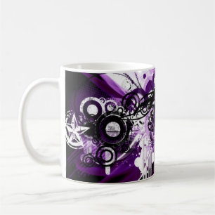 Café Taza púrpura de la estrella del grunge