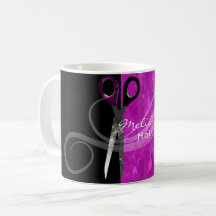 Taza púrpura de moda del estilista