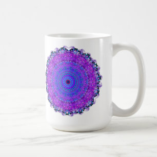 Café Taza púrpura del caleidoscopio de la mandala de l