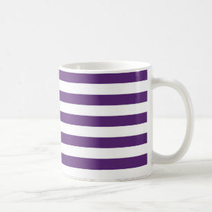 Café Taza púrpura y blanca de las rayas