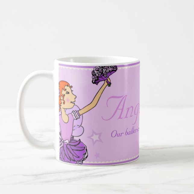 Café Taza púrpura y roja de la princesa de la bailarina (Izquierda)