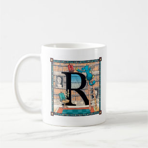 Café Taza rara de Letterblock - con la letra "R "