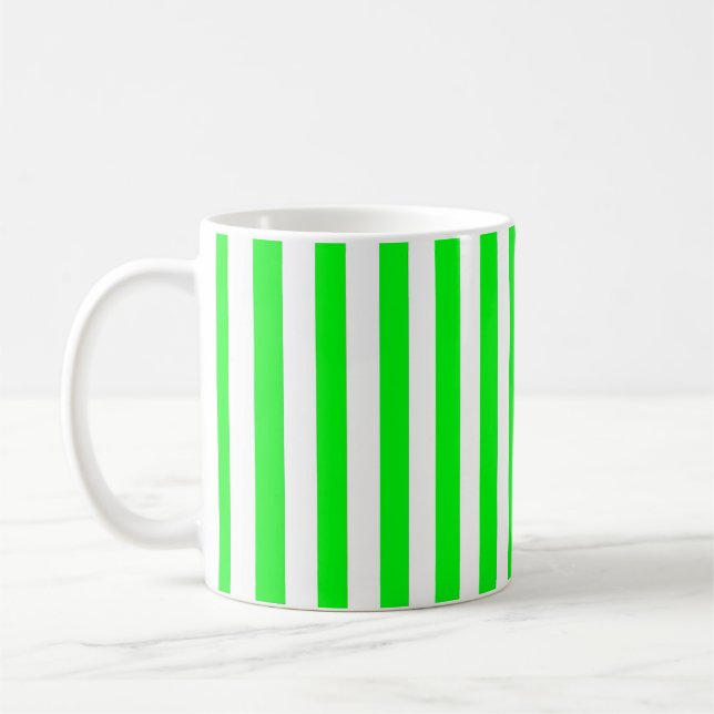 Café Taza rayada de verde lima (Izquierda)