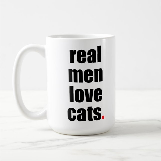Café Taza real de los gatos del amor de los hombres (Izquierda)