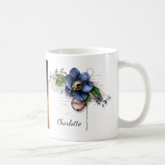 Café Taza Recuerdos de Flor Azul