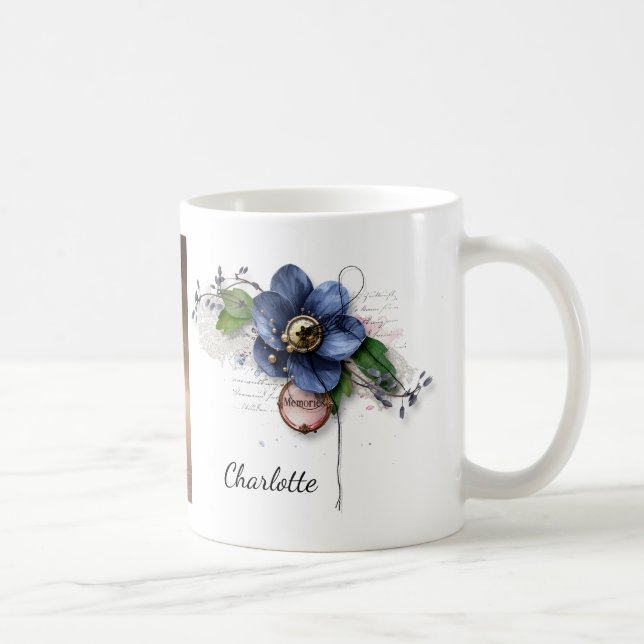 Café Taza Recuerdos de Flor Azul (Derecha)