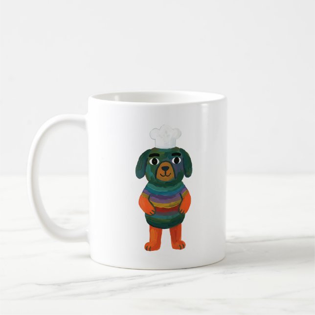 Café Taza Regalo de Perro Chef Adorable (Izquierda)