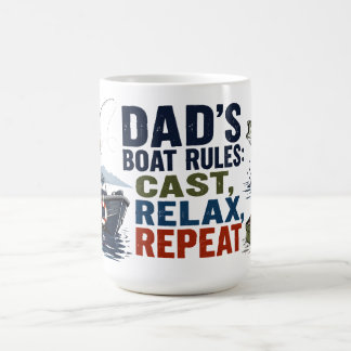 Café Taza Reglas del Barco de Papá Relaja Repite