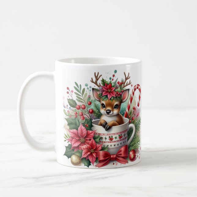 Café Taza Reno de Navidad (Izquierda)