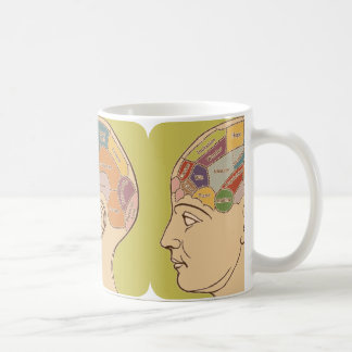 Café Taza retra de la carta de la frenología