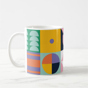 Café Taza Retro de Geometría Pop – Mediados de Siglo Co