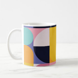 Café Taza Retro de Geometría Pop – Mediados de Siglo Co