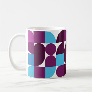 Café Taza Retro de Geometría Pop – Mediados de Siglo Co