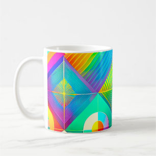 Café Taza Retro de Geometría Pop – Mediados de Siglo Co