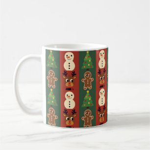 Café Taza retro de iconos navideños lindos