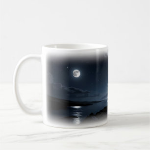 Café Taza Rift del Océano bajo la Luz de la Luna de Mar
