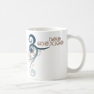 Café Taza rizada azul de New México del remolino