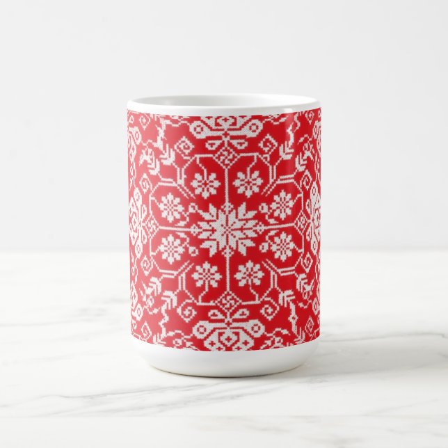 Café Taza roja acogedora del día de fiesta (Centro)