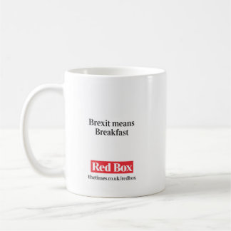 Café Taza roja de la caja - Brexit significa el