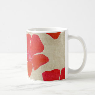 Café Taza roja de la flor