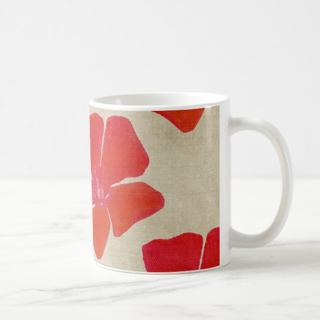 Café Taza roja de la flor (Derecha)