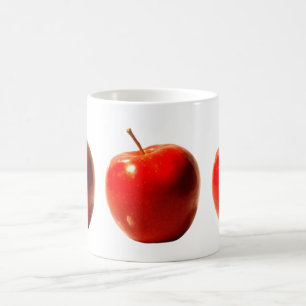 Café Taza roja de las manzanas