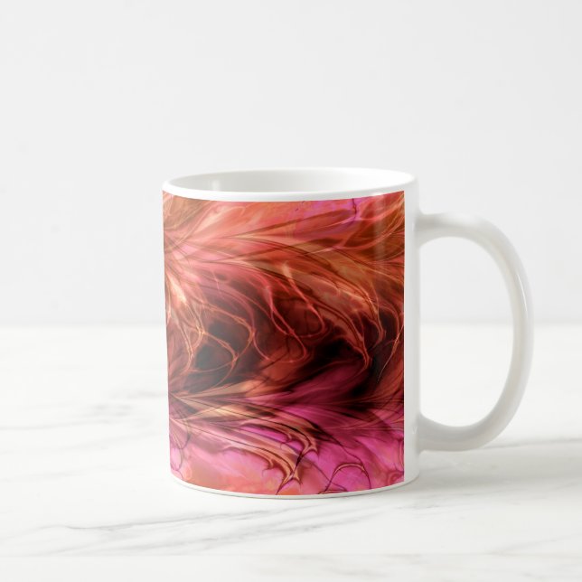 Café Taza roja de mármol del fractal (Derecha)
